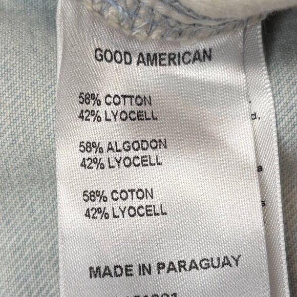 Good American 90s Shredded Light Wash Denim Jean Shorts - Size‎ 18 - NWT - Picture 8 of 8